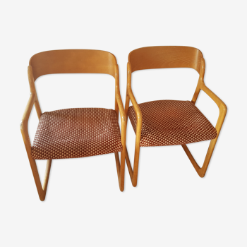 Pair of Baumann sled chairs