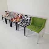 Chaise « Mademoiselle » Kartell en vert damassé par Philippe Starck, Italie, 2000