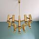 Large brass chandelier, design by Gaetano Sciolari, Boulanger, 1970.