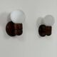 Vintage wall lights, pine and opaline, France, 1980.