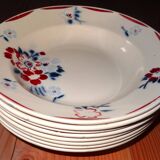 Set of 8 deep plates K and G Lunéville model "Evreux"