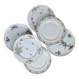 Composition of 6 flat plates in Limoges porcelain: