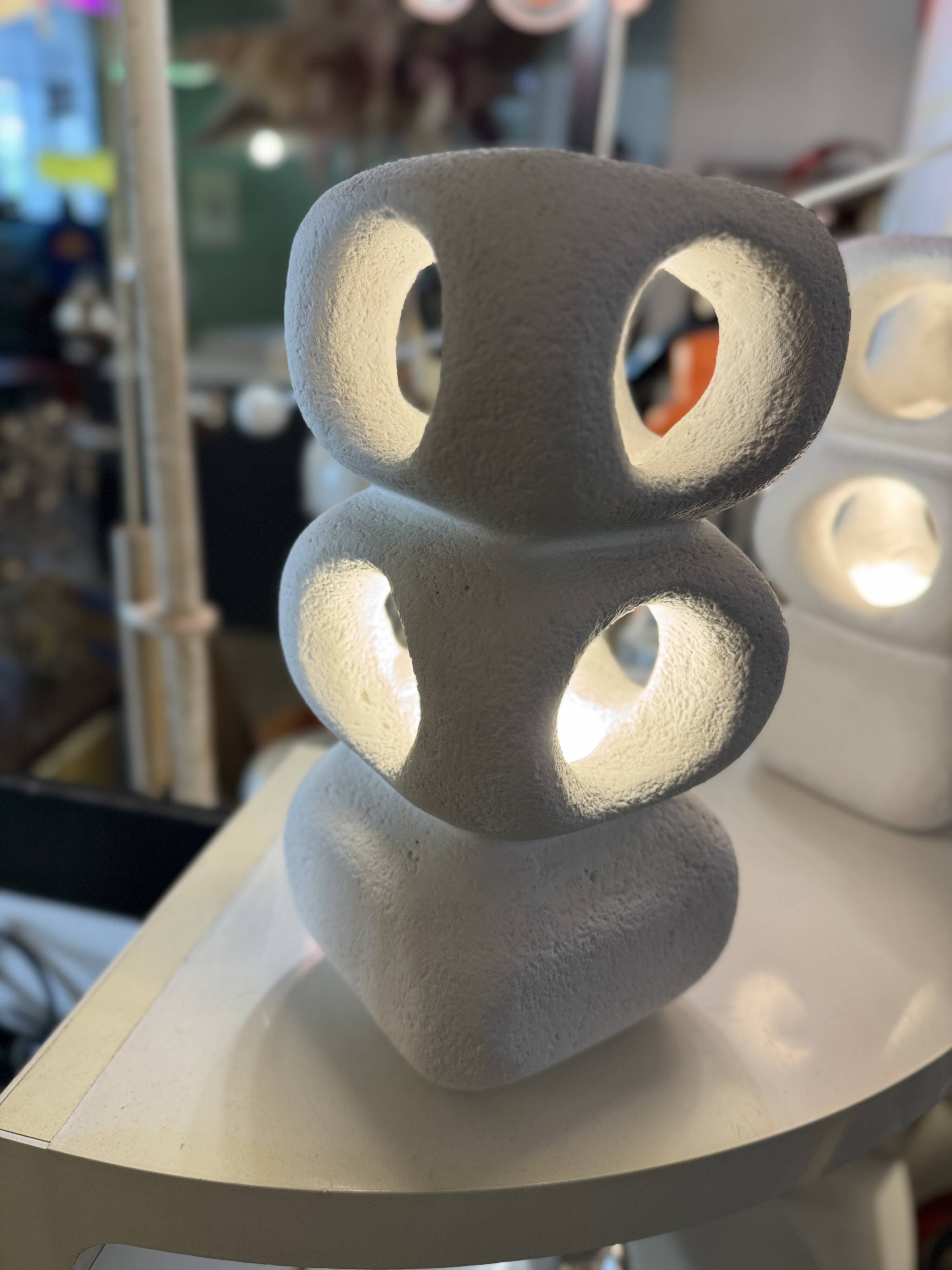 ALBERT TORMOS pebble lamp signed - Sandstone from the Gard - vintage - 60s / 70s