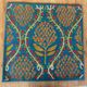 Silk Embroidered Floral Cushion Cover. Blue Throw Pillow Case. Traditional Uzbek Accent Pillow.