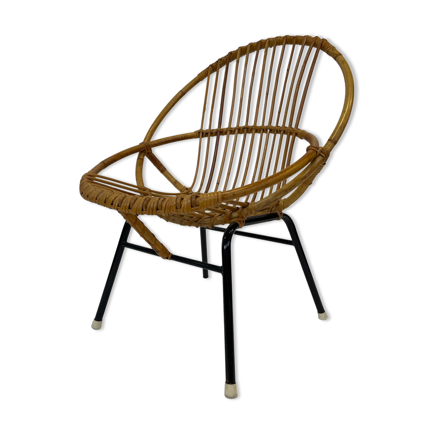 Fauteuil vintage en rotin par Dirk van Sliedregt Rohe Noordwolde 1960 aux Pays-Bas