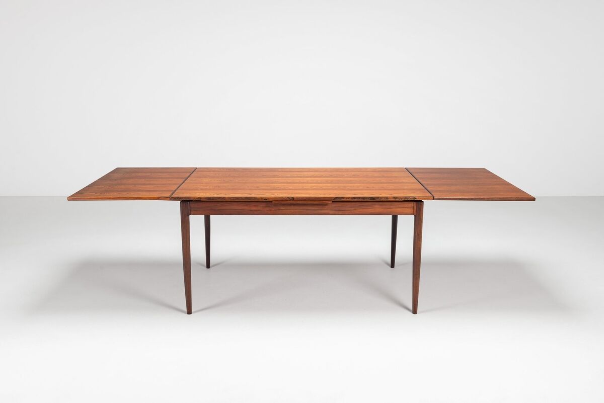 Niels Otto Moller large extendable dining table rosewood Denmark 1960
