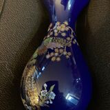 Vase porcelaine de Limoges bleu cobalt de four