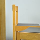 Vintage oak DUTCH DESIGN dining chairs in modern minimalist style, 1960s