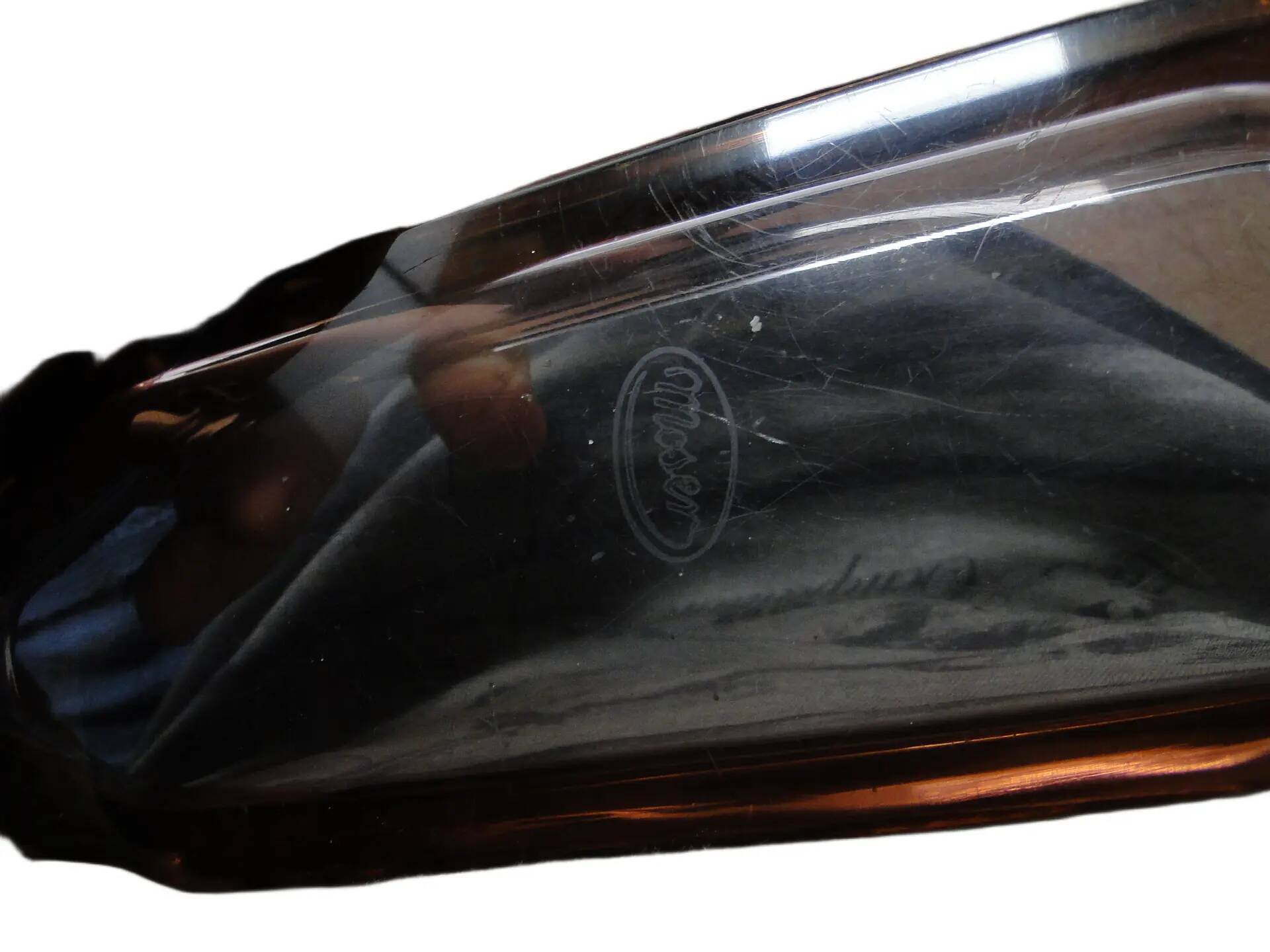 Carafe Art Déco, cristal rose, Moser, Tchécoslovaquie, années 1930.