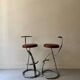 Bar stools in tubular chrome and tan leather, 1970s