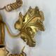 Large pair of wall sconces with vine decorations.