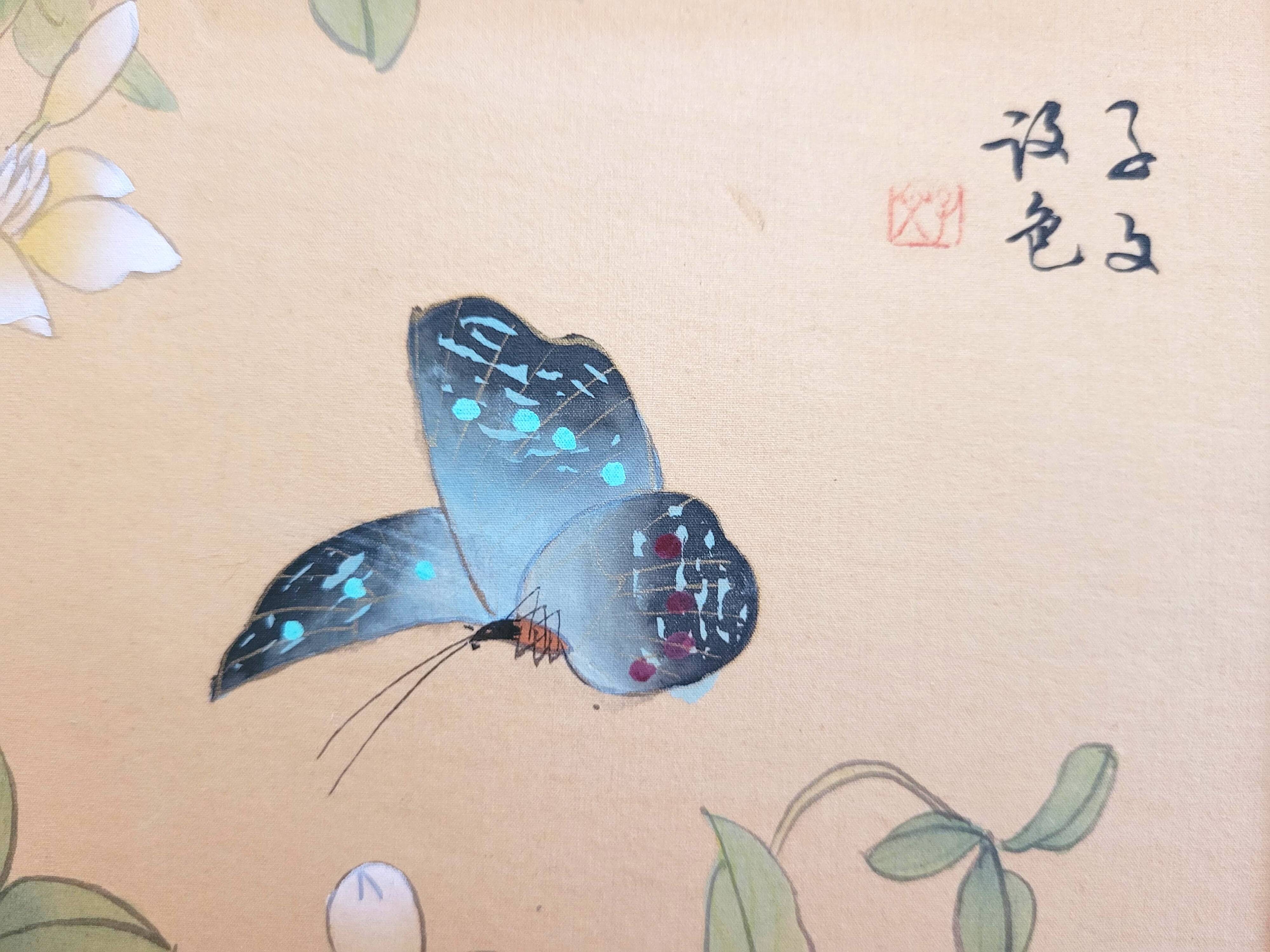 Ancient Chinese painting - Butterfly and flowers