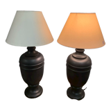 Pair of black table lamps