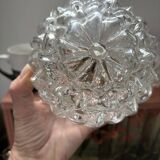 Pair of vintage globe wall lights in cut glass