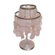 Aluminum table lamp and vintage mother-of-pearl tablets