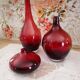 Lot of 3 vintage vases in burgundy red glass 3 sizes