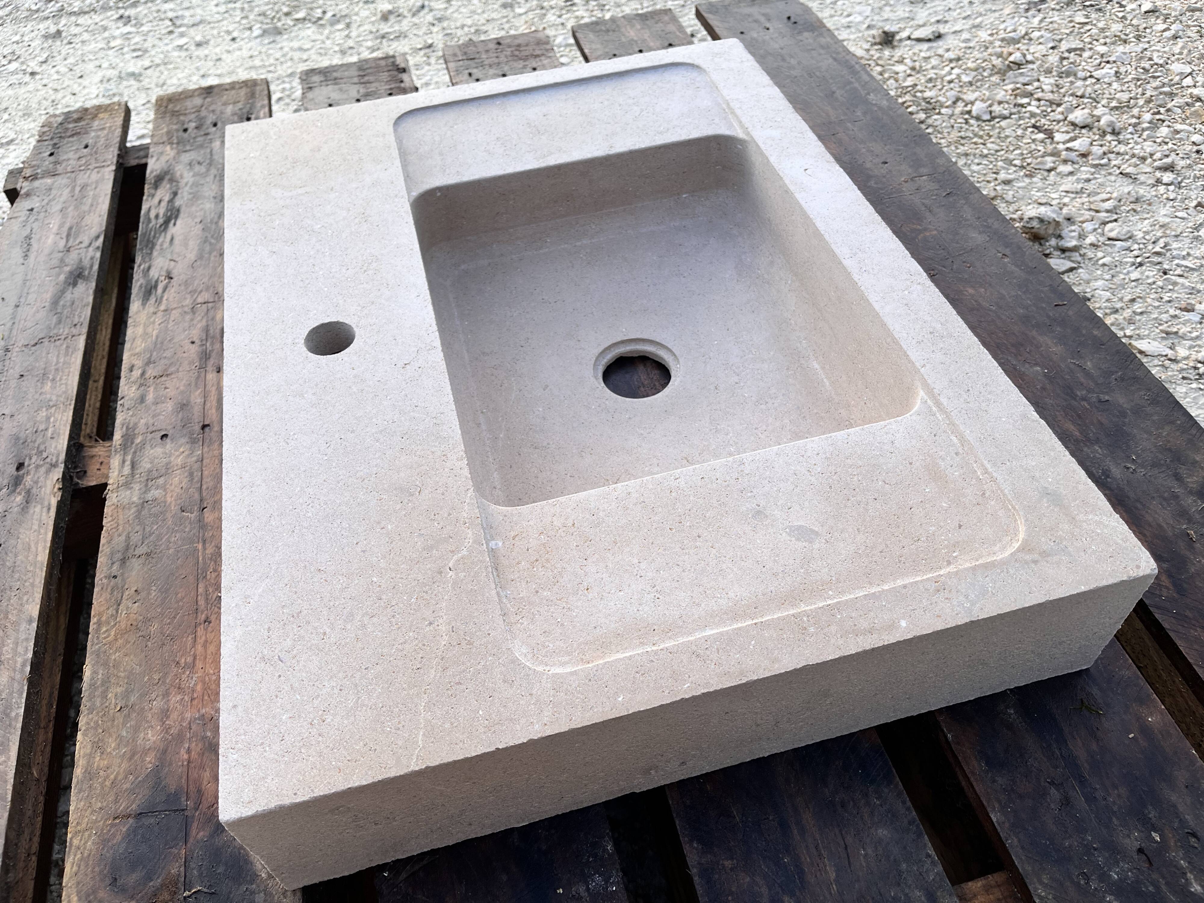 Molded stone sink