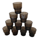 10 vintage water glasses