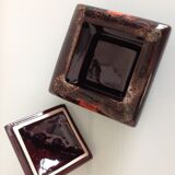 Fat Lava Brown Ceramic Candy / Vintage 60s