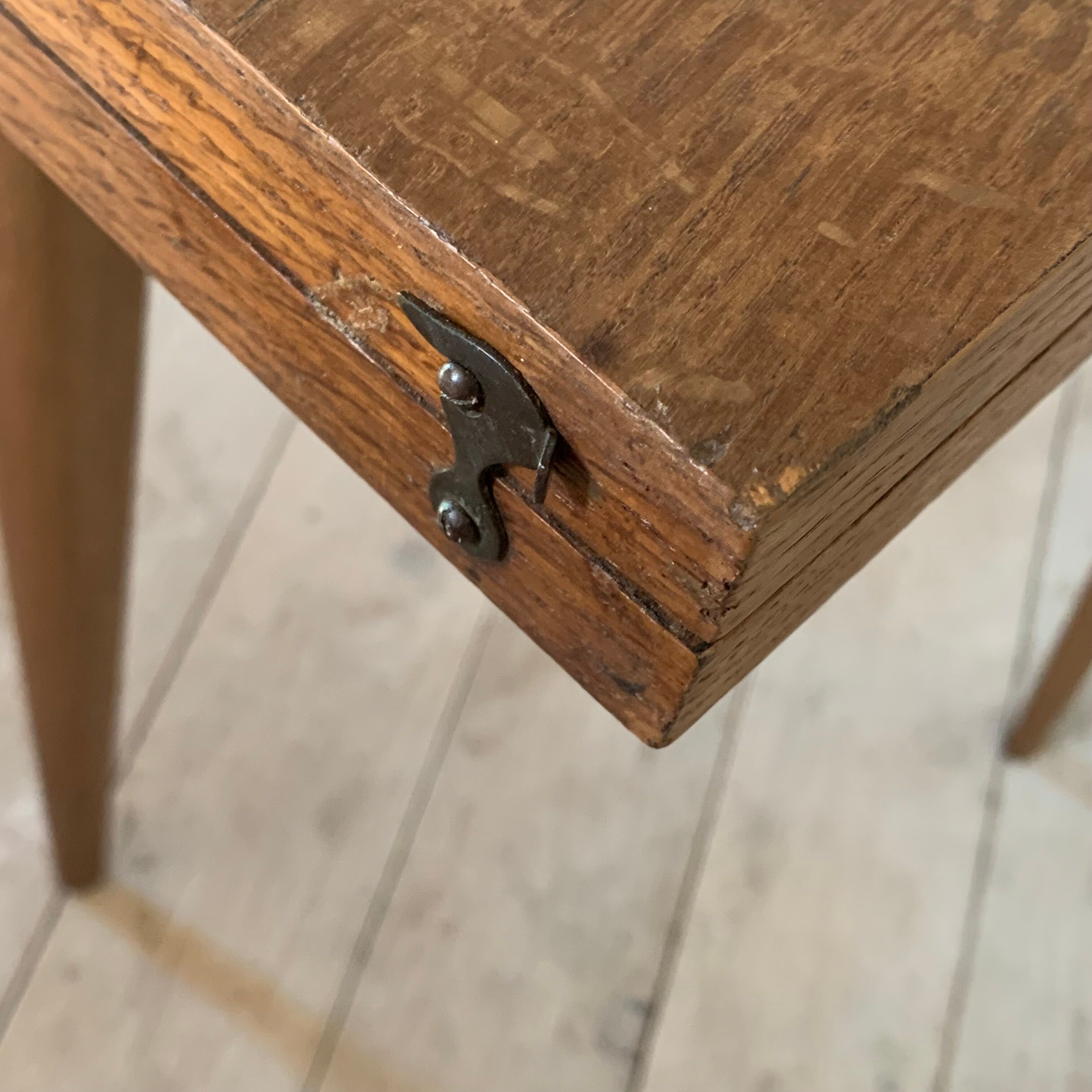 Vintage oak wallet table