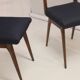 Pair of Scandinavian chairs seated night blue fabric restored, year 60.