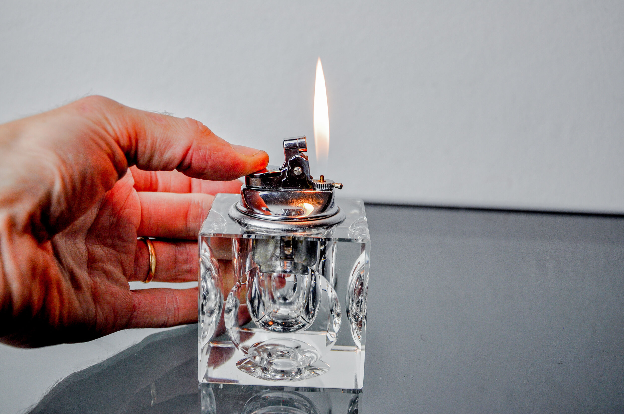 Ice lighter by Antonio Imperatore, murano glass, Italy, 1970