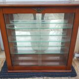 Vintage wood and glass shelf with mirror bottom