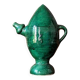 Decorative piece in green glazed stoneware, jug shape.