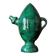 Decorative piece in green glazed stoneware, jug shape.