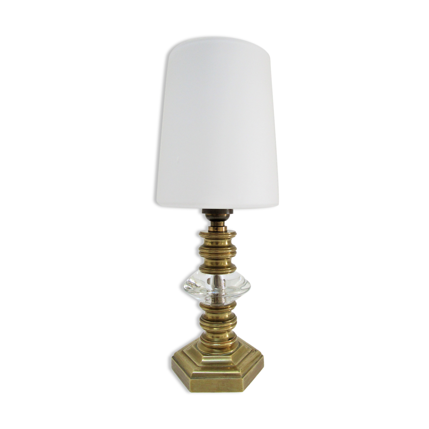 lamp gilded bronze crystal and opaline style neo classic vintage
