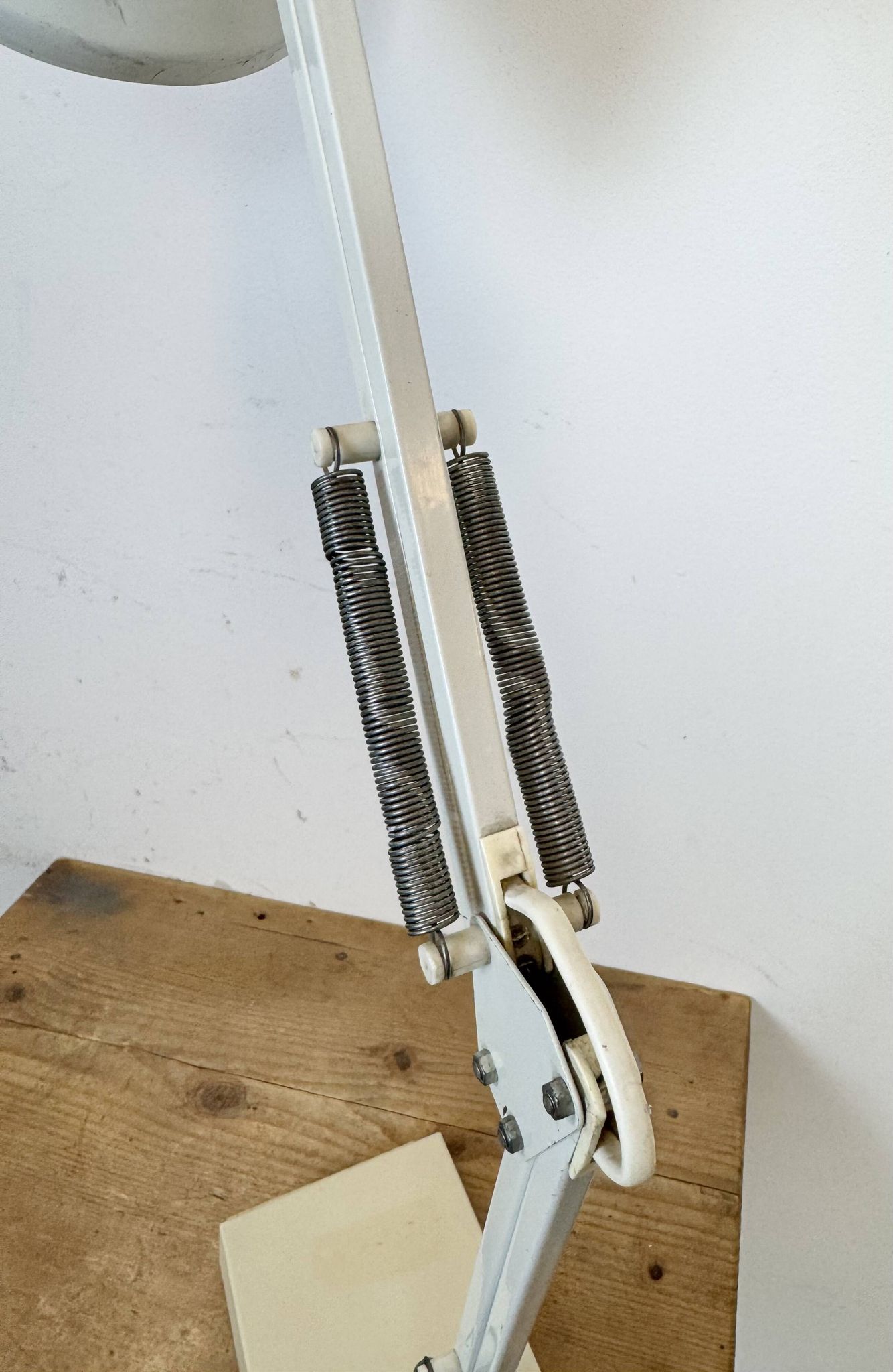 Vintage White Italian Architect Table Lamp, 1970s