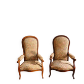 Pair of reclining Voltaire armchairs