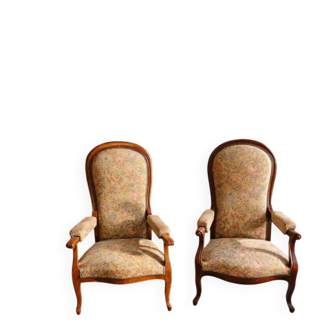 Pair of reclining Voltaire armchairs