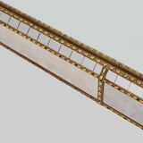 Grand miroir vénitien en mosaïque trapèze du XXe siècle avec guirlandes en laiton