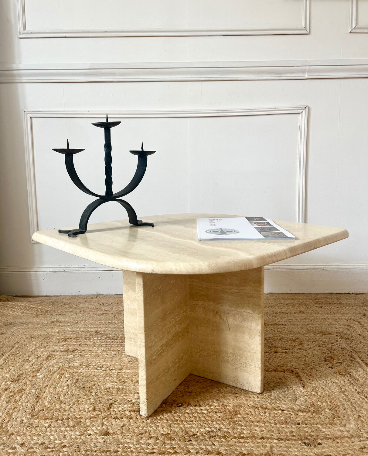 Travertine coffee table