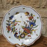 Very beautiful old plate decorated with Rouen, handmade by Geo Martel