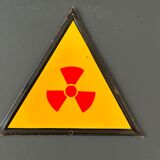 Radiation sign danger x ray warning sign european 1980's industrial big enamel