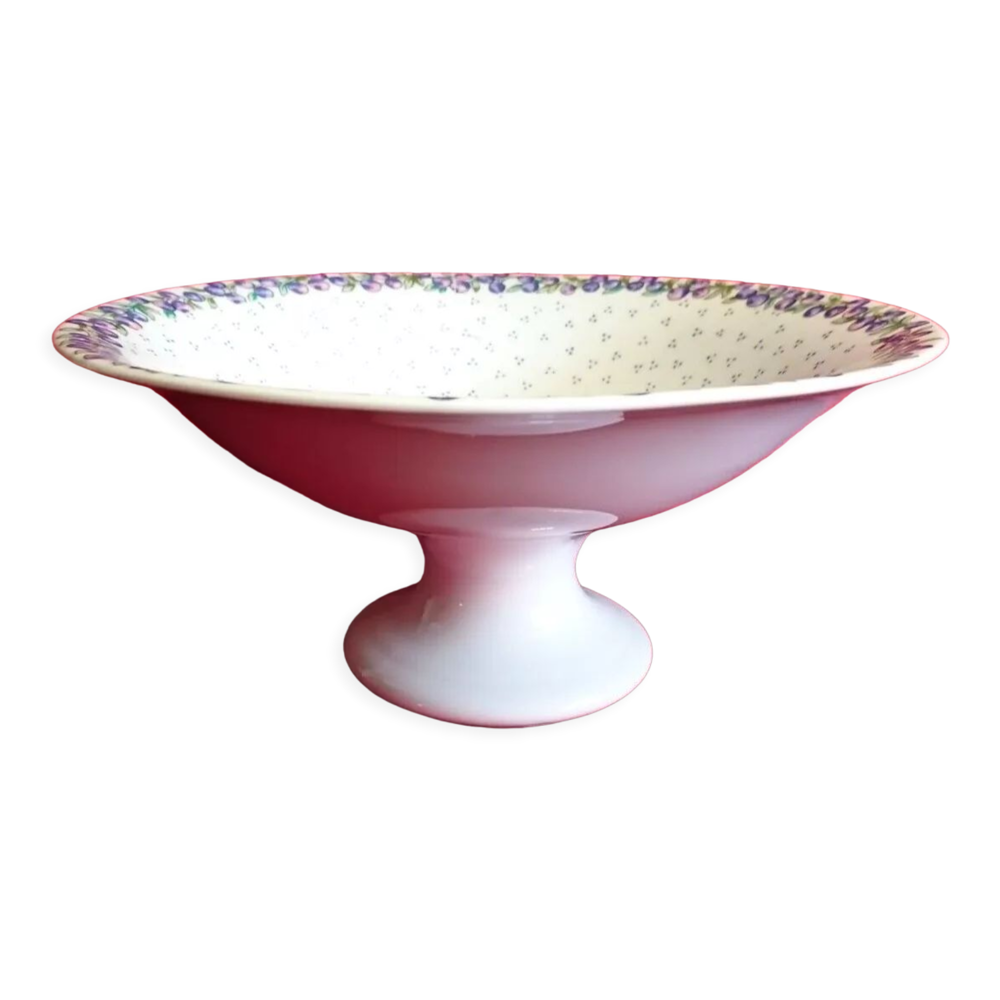 L'Hirondelle porcelain compotier décor blueberry