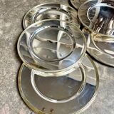 6 chrome and gold metal presentation plates