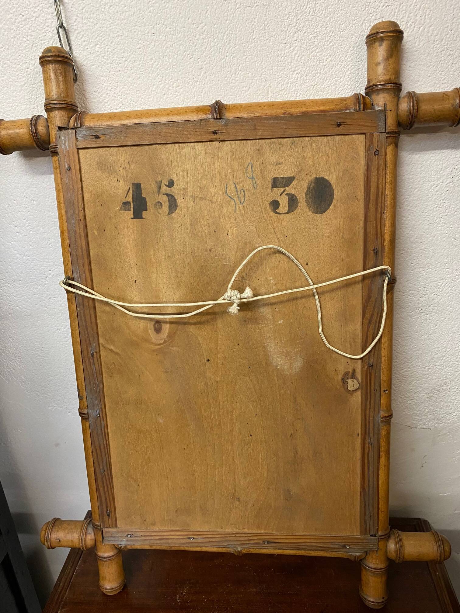 Old bamboo mirror early 20th century to hang