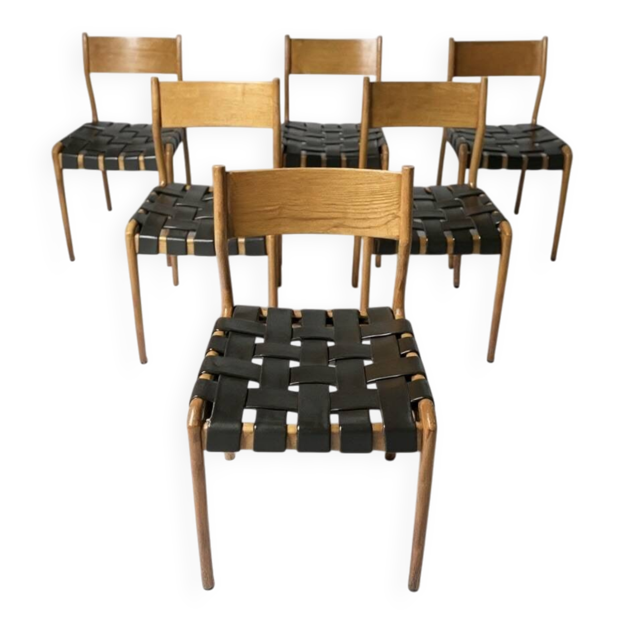 Set of 6 Italian Scandinavian Gessef chairs