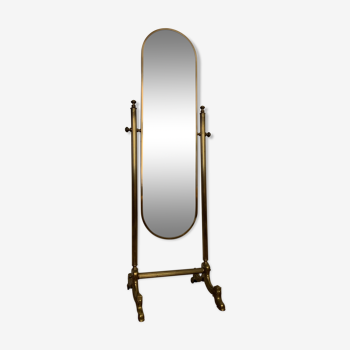 Ancient golden brass psyche mirror