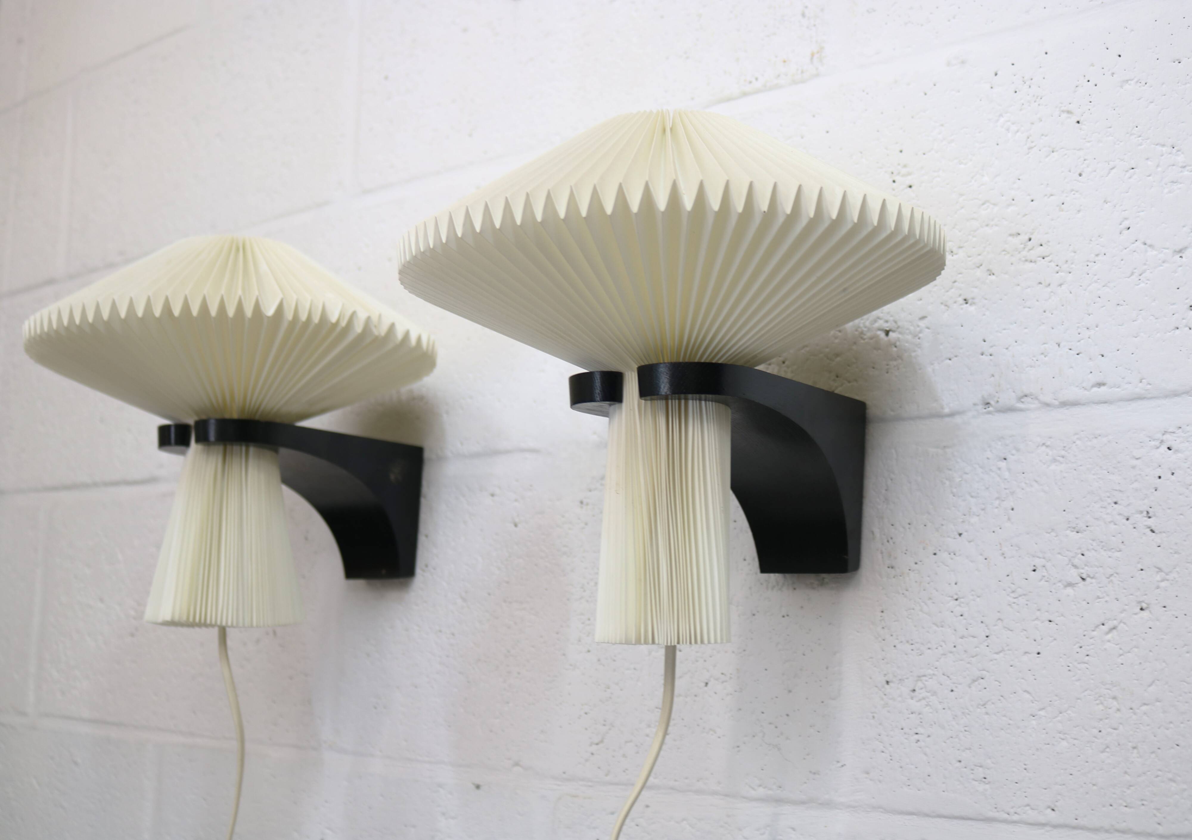Pair original Le Klint 204 “Mushroom” lamps, designed by Vilhelm Wohlert