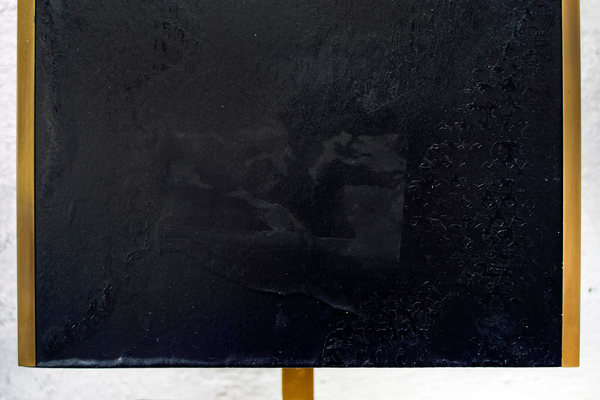 Brass, marble and leather lamp designed by Trussardi Atelier Anni 2000 For the theatre restaurant in