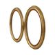Pair Oval Gold Wooden Frames Classic Style Velvet 49x39cm