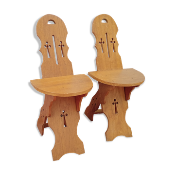 Paire de chaises d' appoint "campagne"