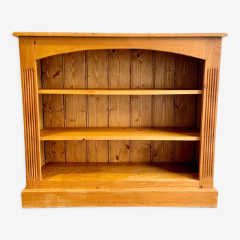 Open front pine bookcase with shelves