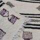 Black and purple white carpet woven by hand in pure wool