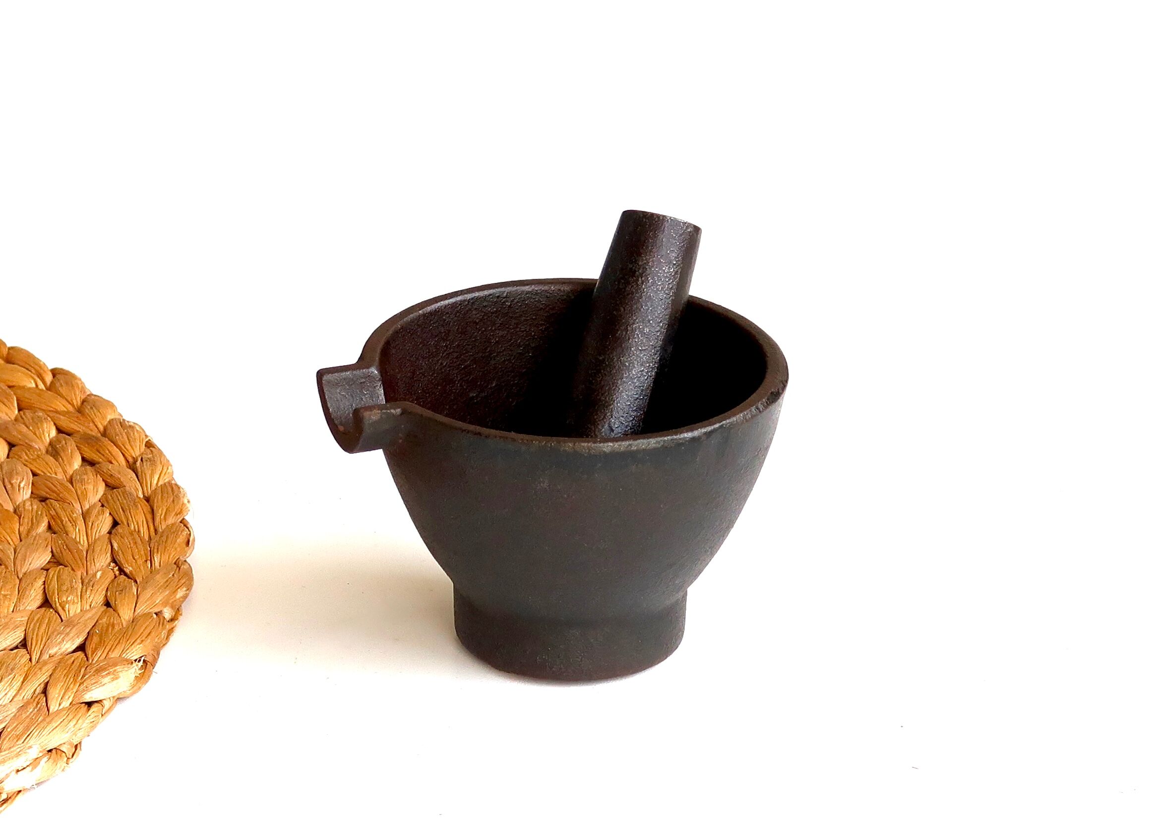 Cast iron mortar and pestle, 50s