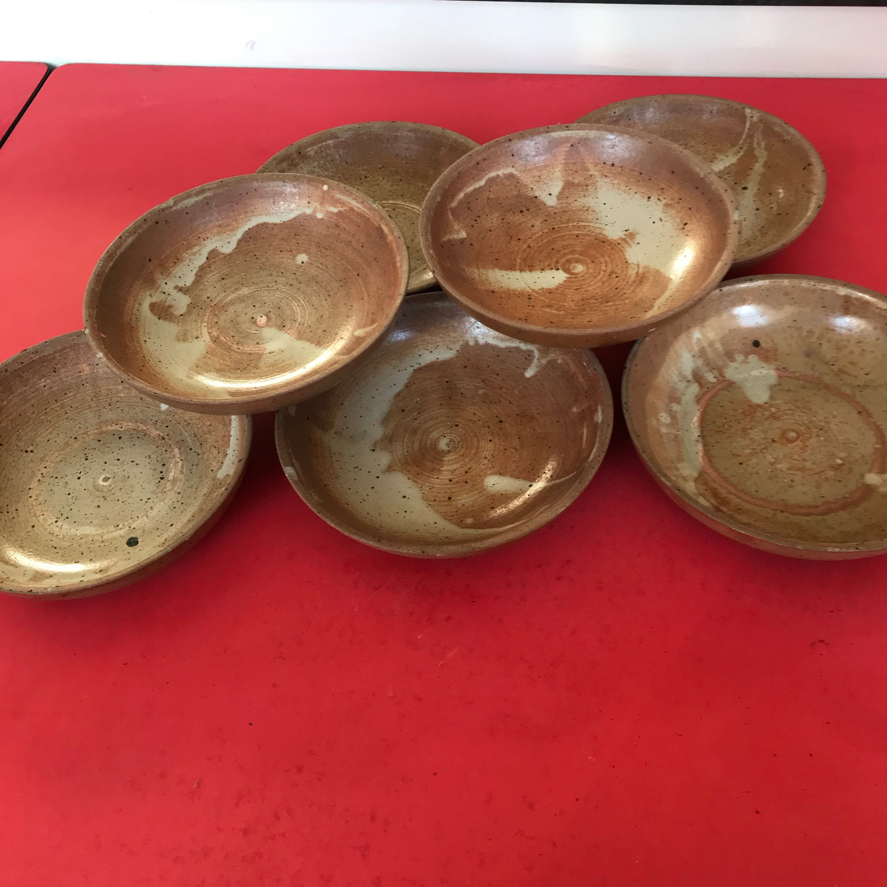 Batch soup plates in sandstone